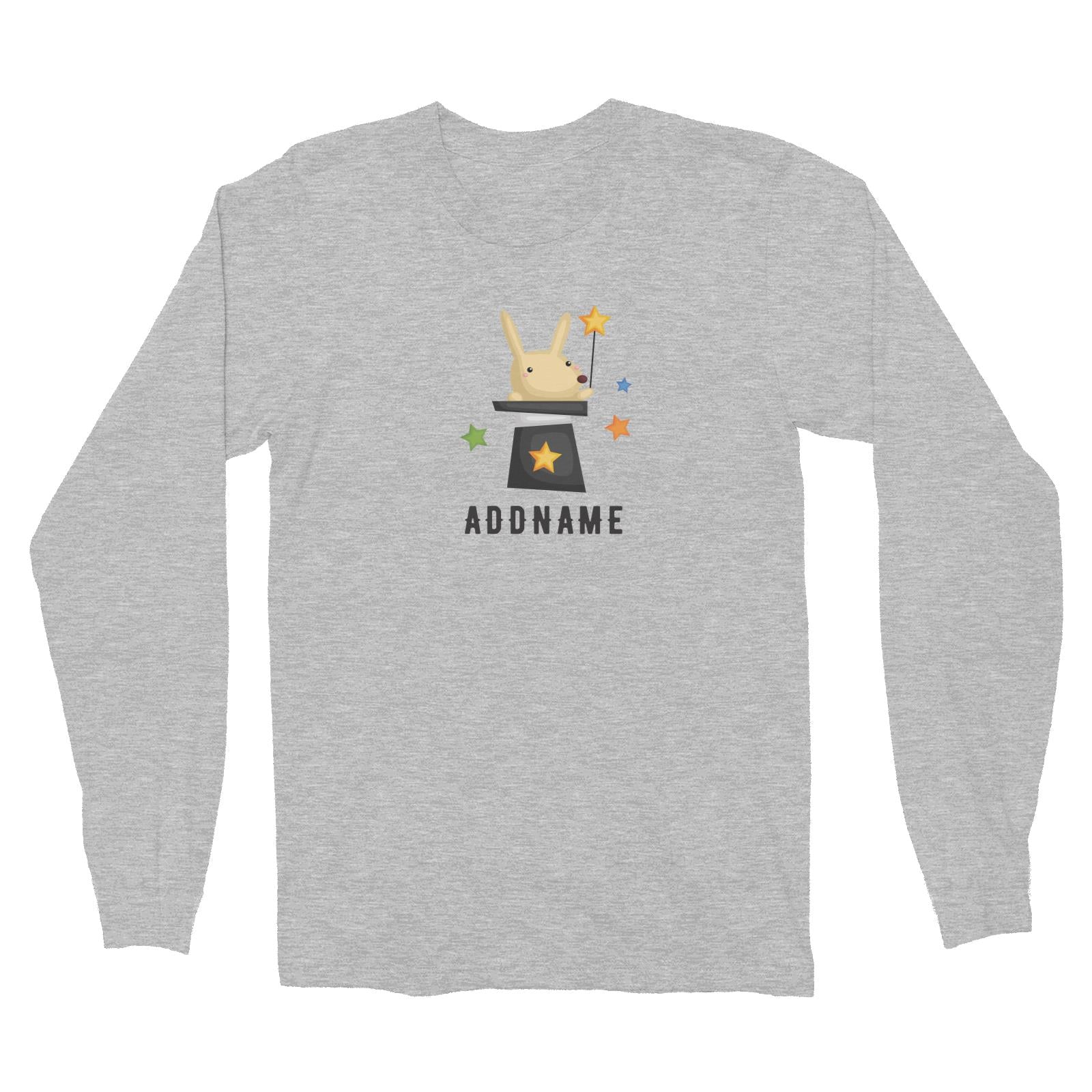 Birthday Circus Magicial Rabbit In Magic Hat Addname Long Sleeve Unisex T-Shirt