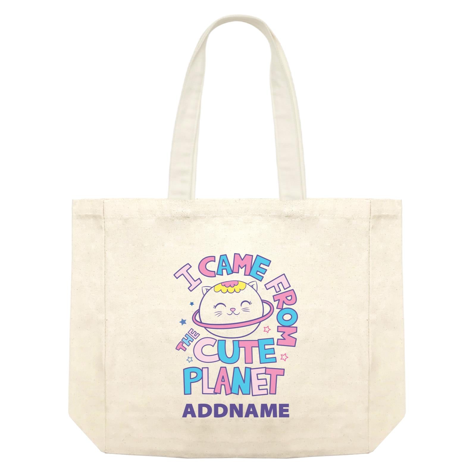Cool Cute Animals Cats I Came From The Cute Planet Addname Shopping Bag