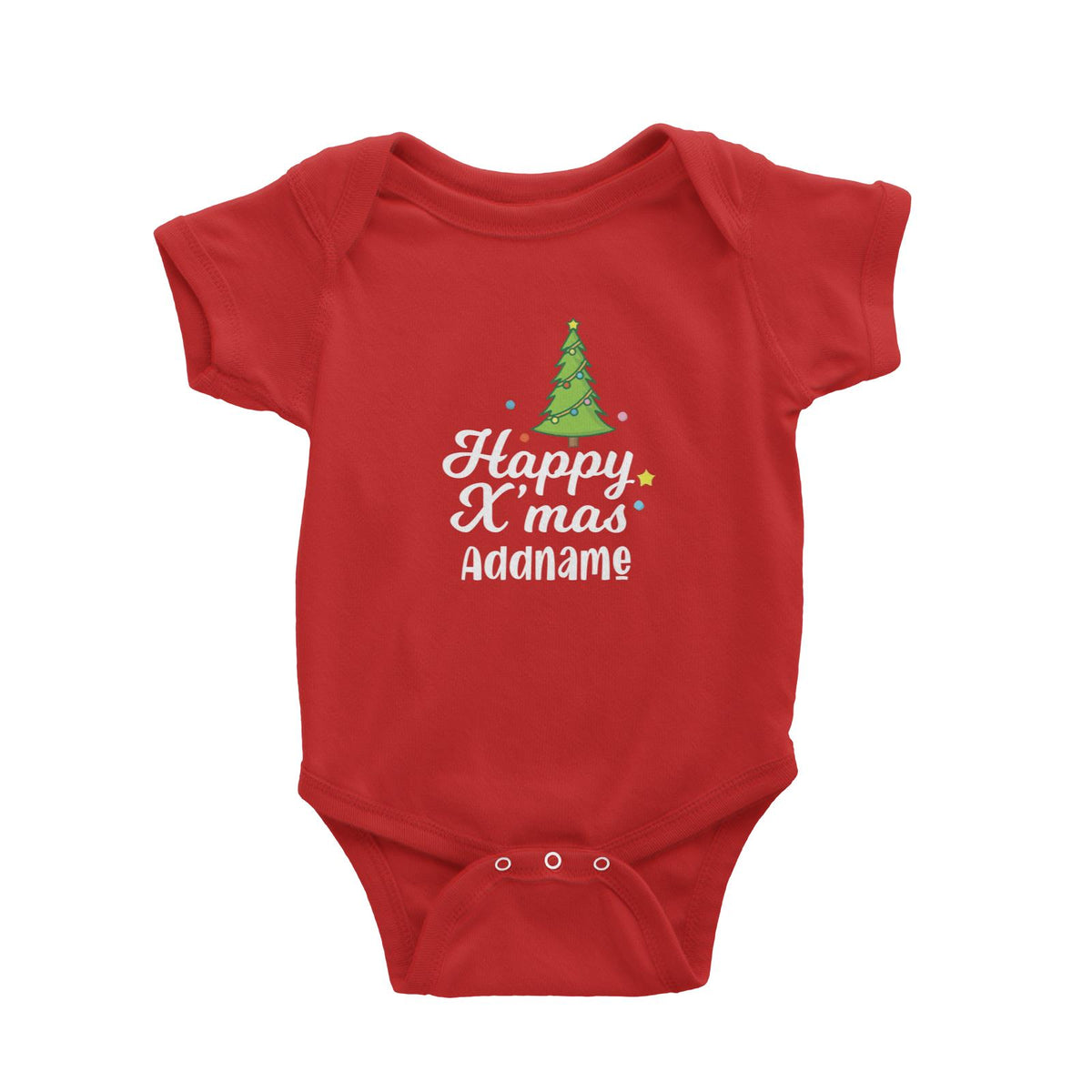 Christmas Series Christmas Tree Happy X'mas Baby Romper