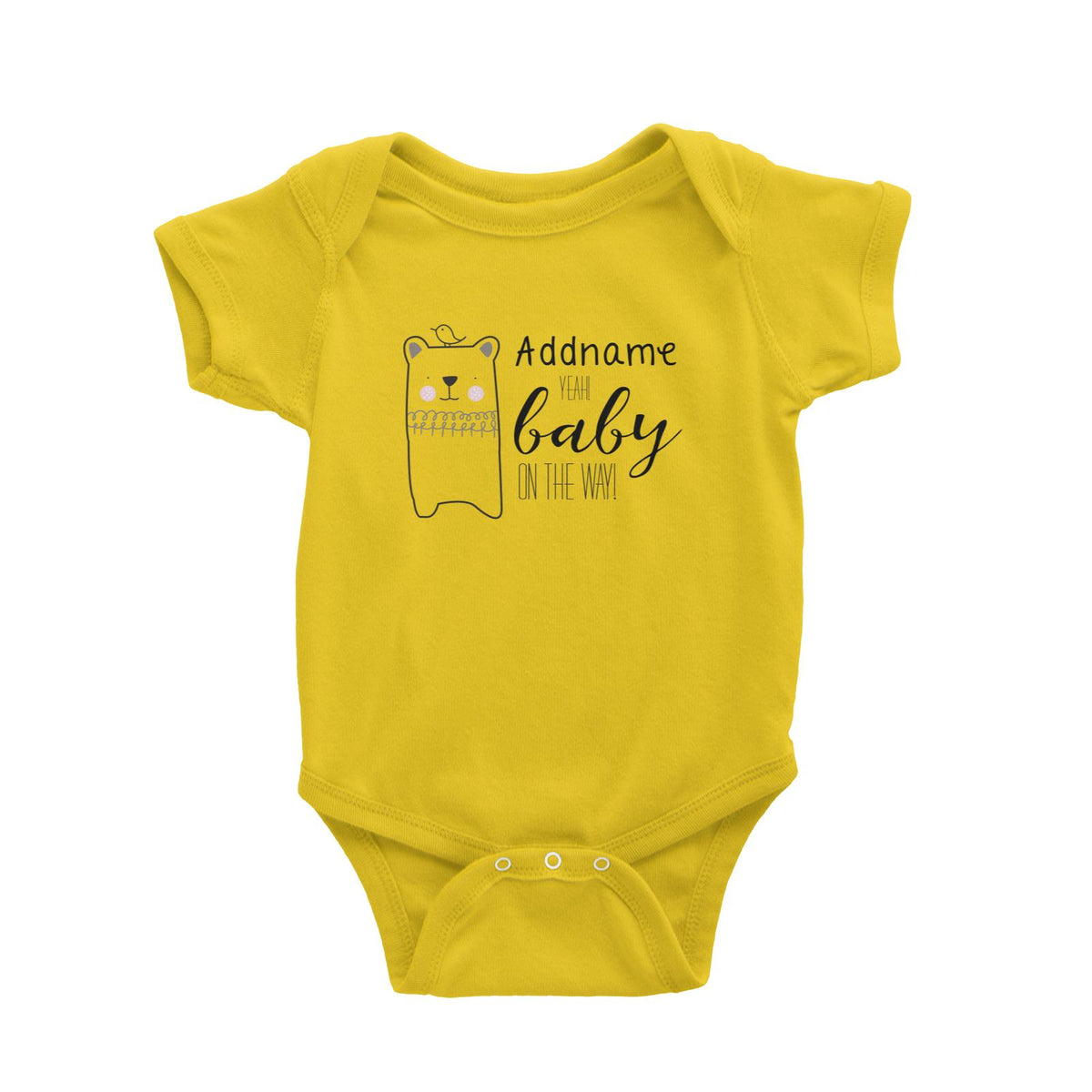 Cute Animals and Friends Series 2 Bear Addname Yeah Baby On the Way Baby Romper