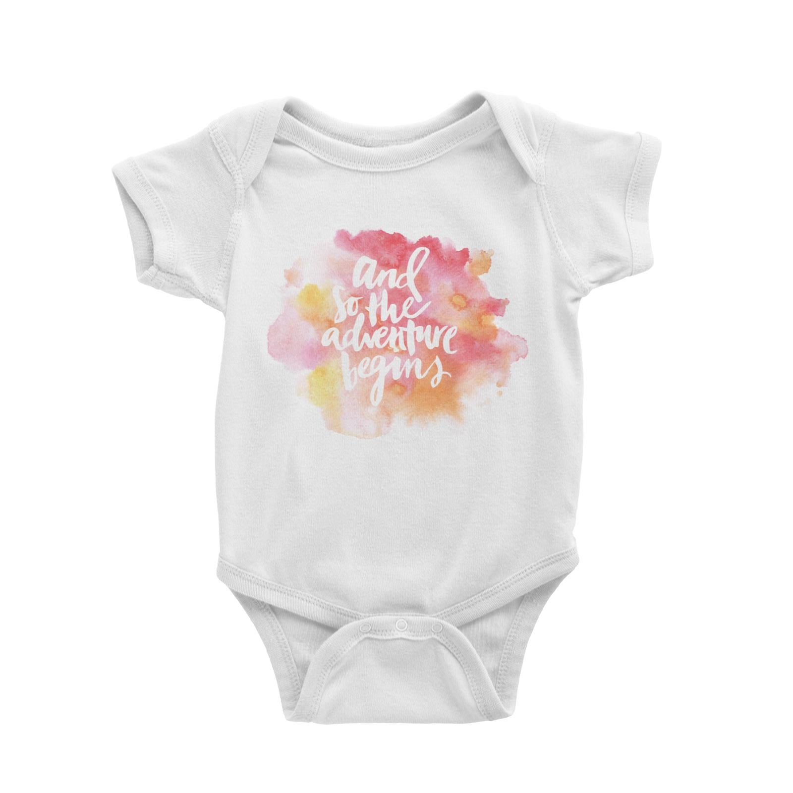 And So The Adventure Begins White Baby Romper