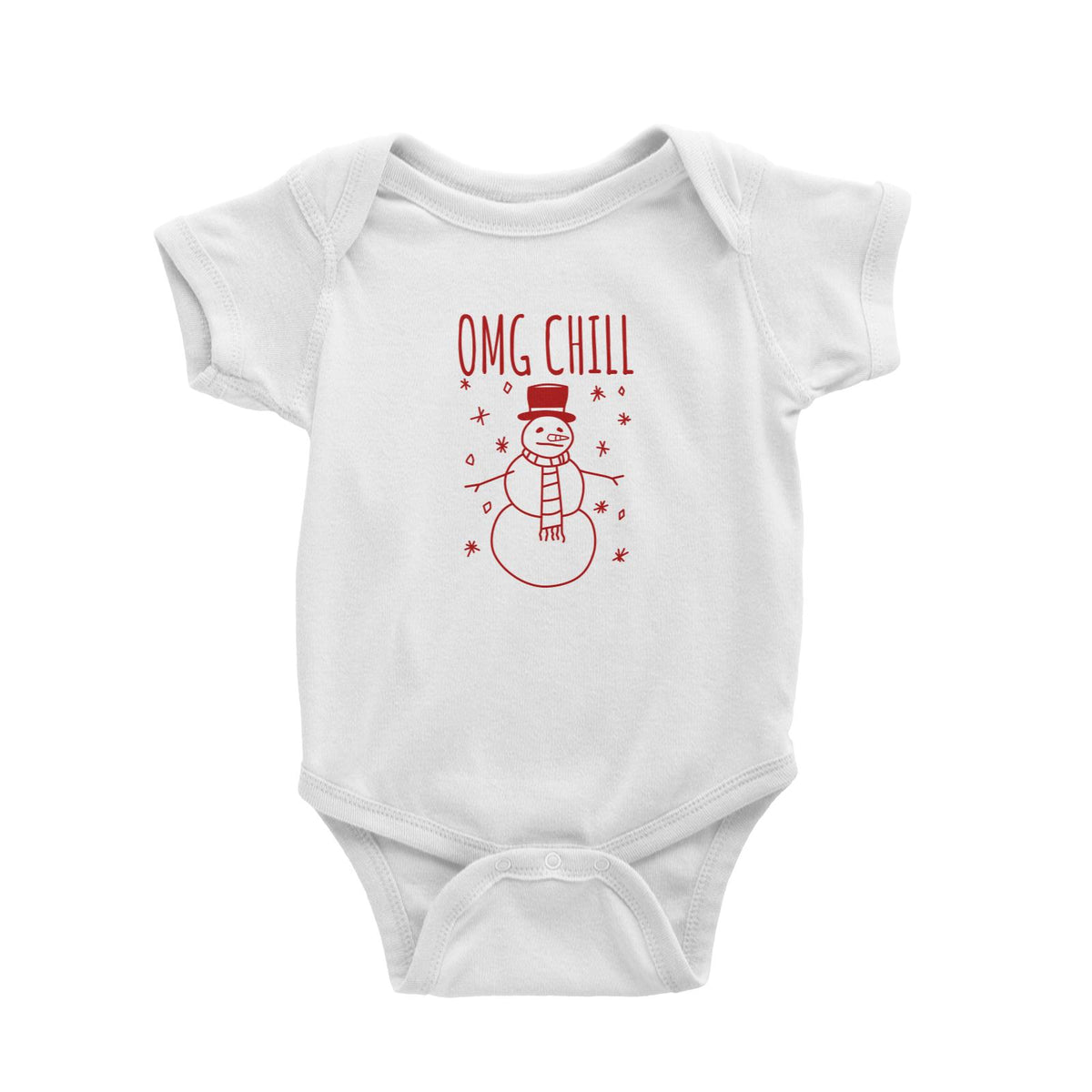 OMG Chill Snowman Doodle Baby Romper  Christmas Matching Family Funny
