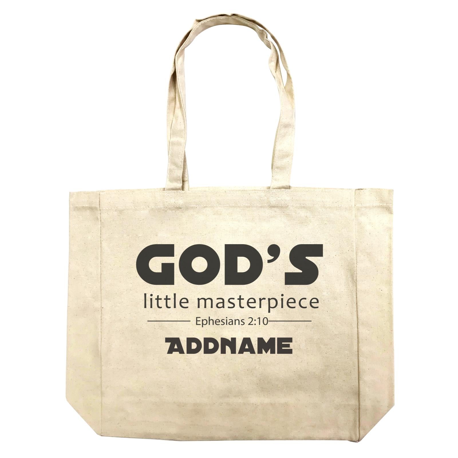 Christian Baby God's Little Masterpiece Ephesians 2.10 Addname Shopping Bag