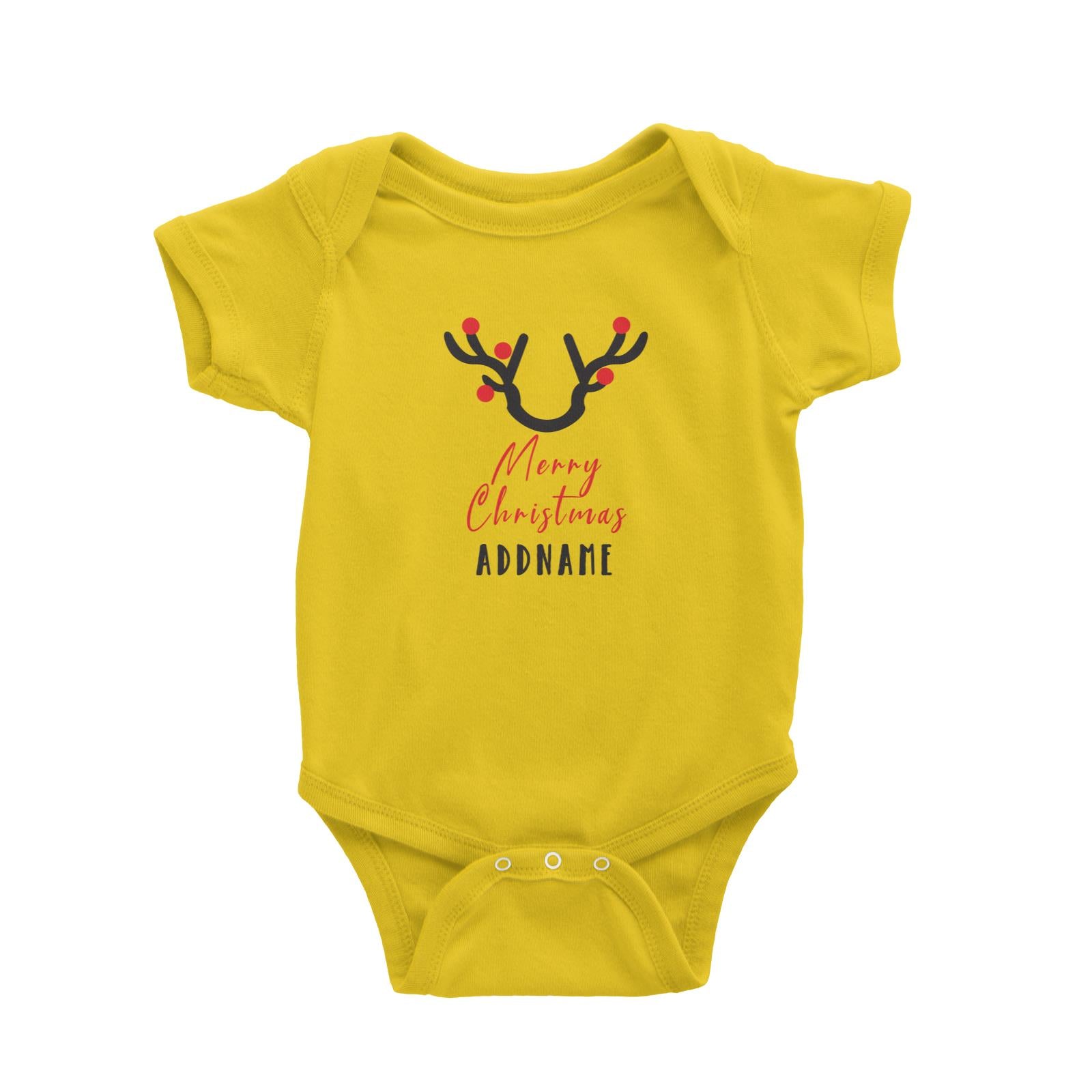 Christmas Series Antler Merry Christmas Baby Romper
