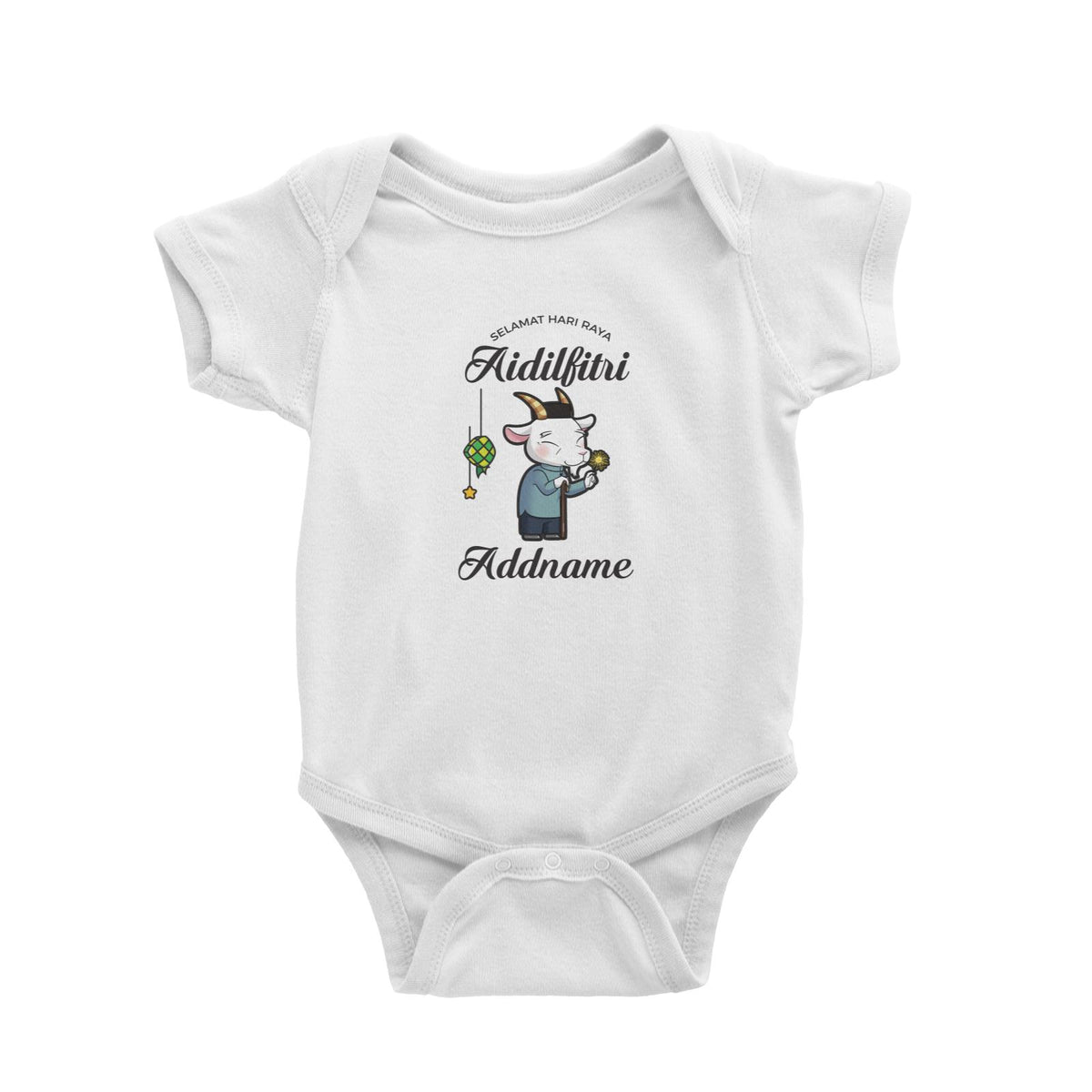 Raya Cute Animals Grandpa Lamb Wishes Selamat Hari Raya Aidilfitri Baby Romper
