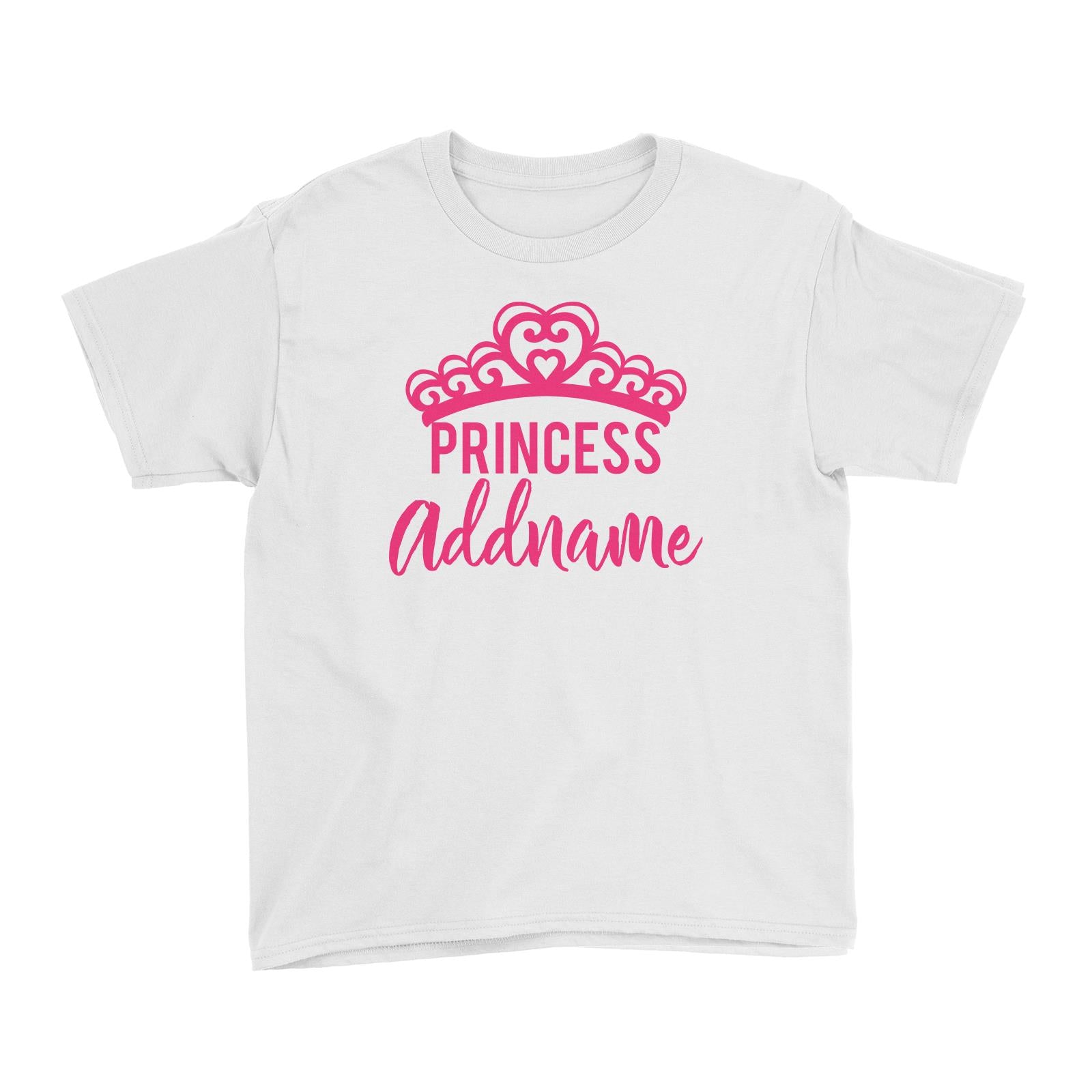 Princess Addname with Tiara Kid's T-Shirt