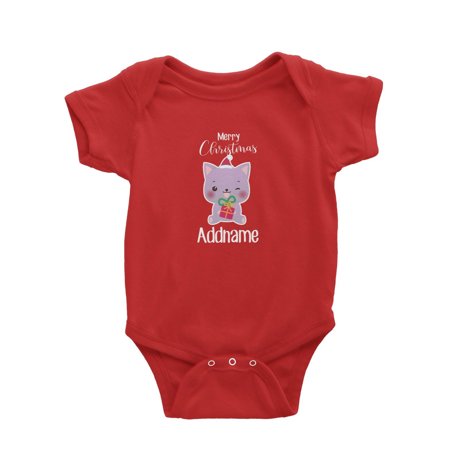 Christmas Cute Animal Series Cat Merry Christmas Baby Romper