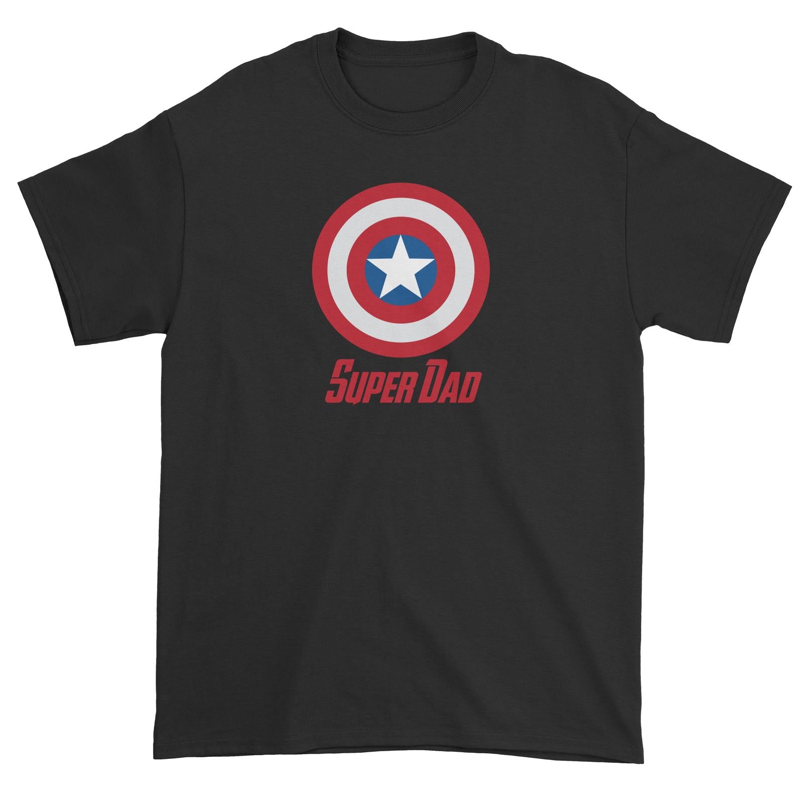 Superhero Shield Super Dad Unisex T-Shirt  Matching Family