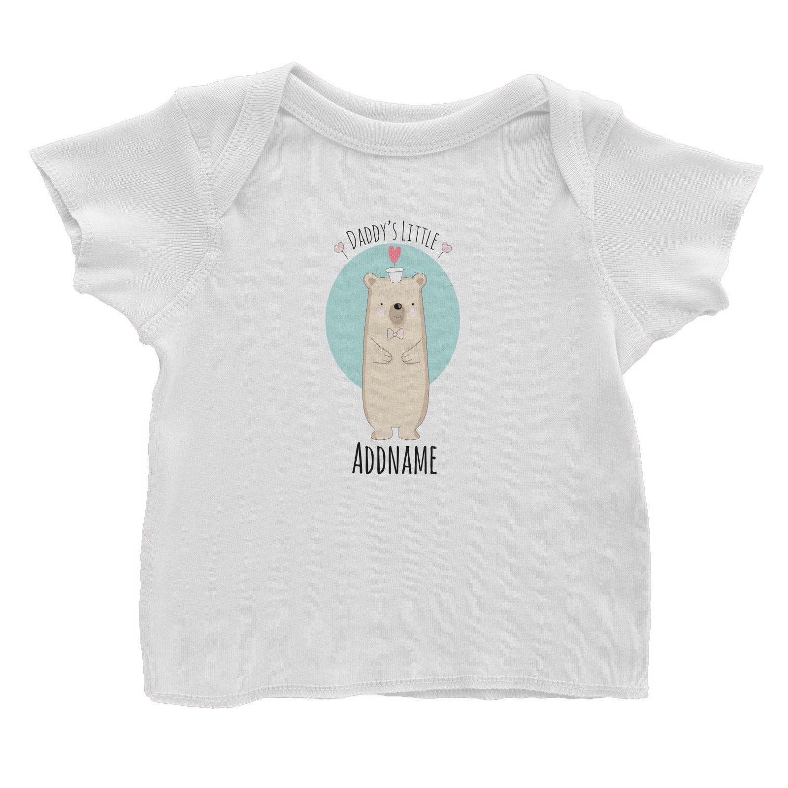 Sweet Animals Sketches Daddy's Little Bear Addname Baby T-Shirt