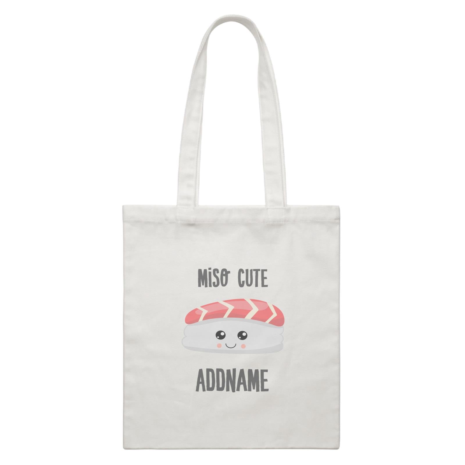 Miso Cute Tuna Sushi Addname White Canvas Bag