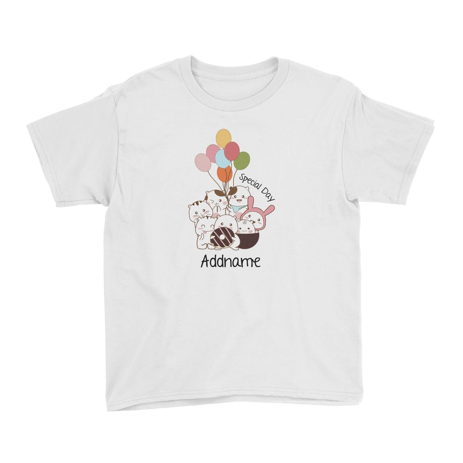 Cute Animals And Friends Series Cute Hamster Special Day Addname Kid's T-Shirt