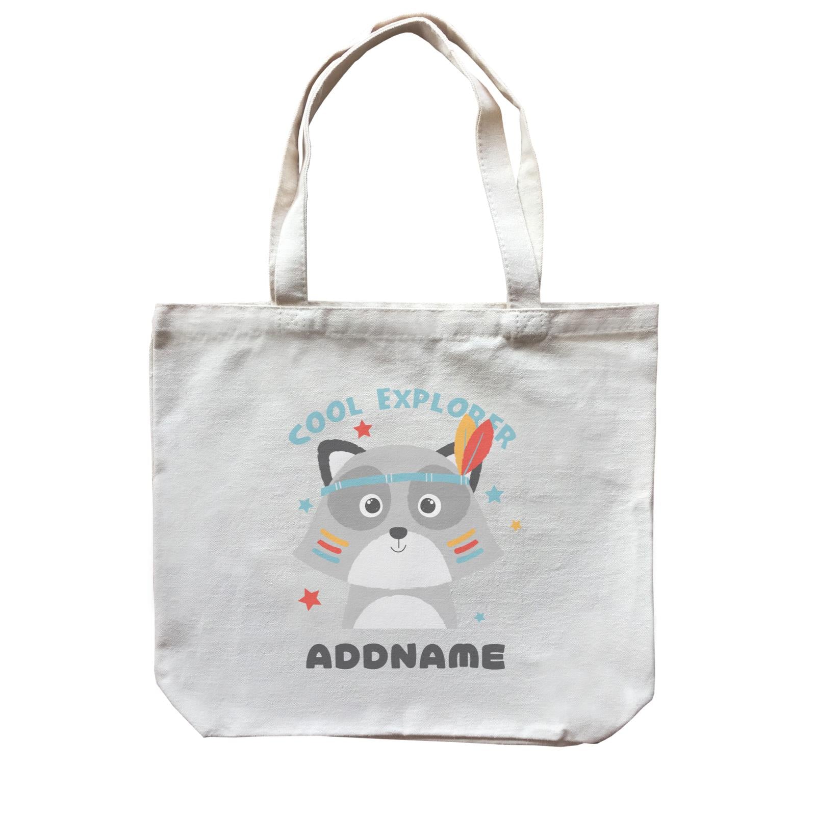 Cool Explorer Racoon Addname Canvas Bag