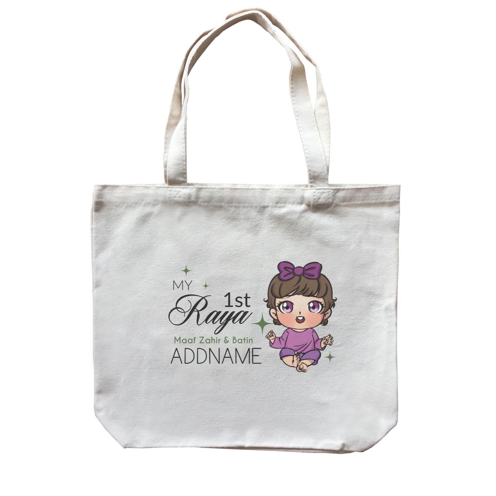 Raya Chibi Baby Baby Girl My 1st Raya Maaf Zahir & Batin Addname Accessories Canvas Bag