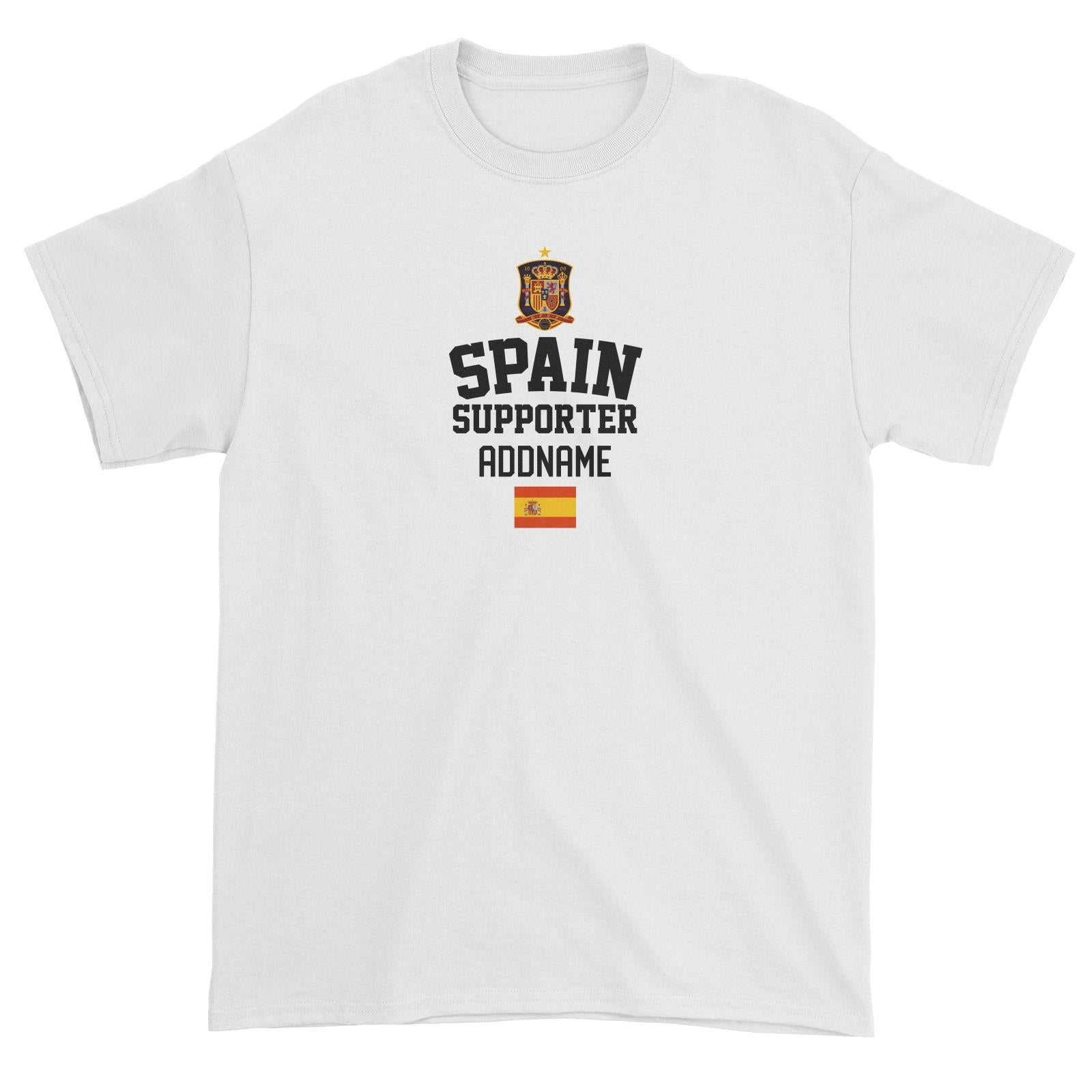 Spain Supporter World Cup Addname Unisex T-Shirt