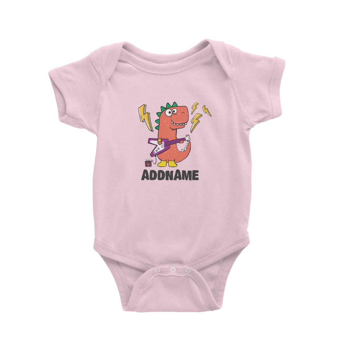 Super Cute Dinosaur Red Guitarist Baby Romper