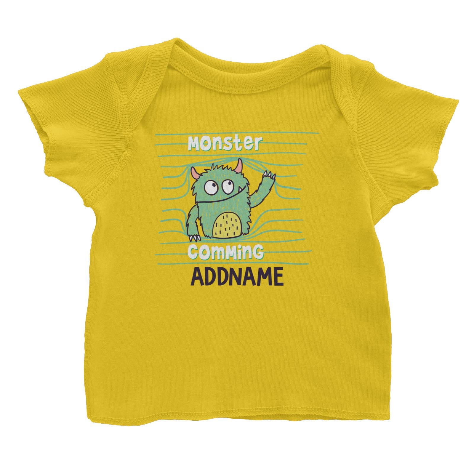 Cool Vibrant Series Monster Coming Addname Baby T-Shirt