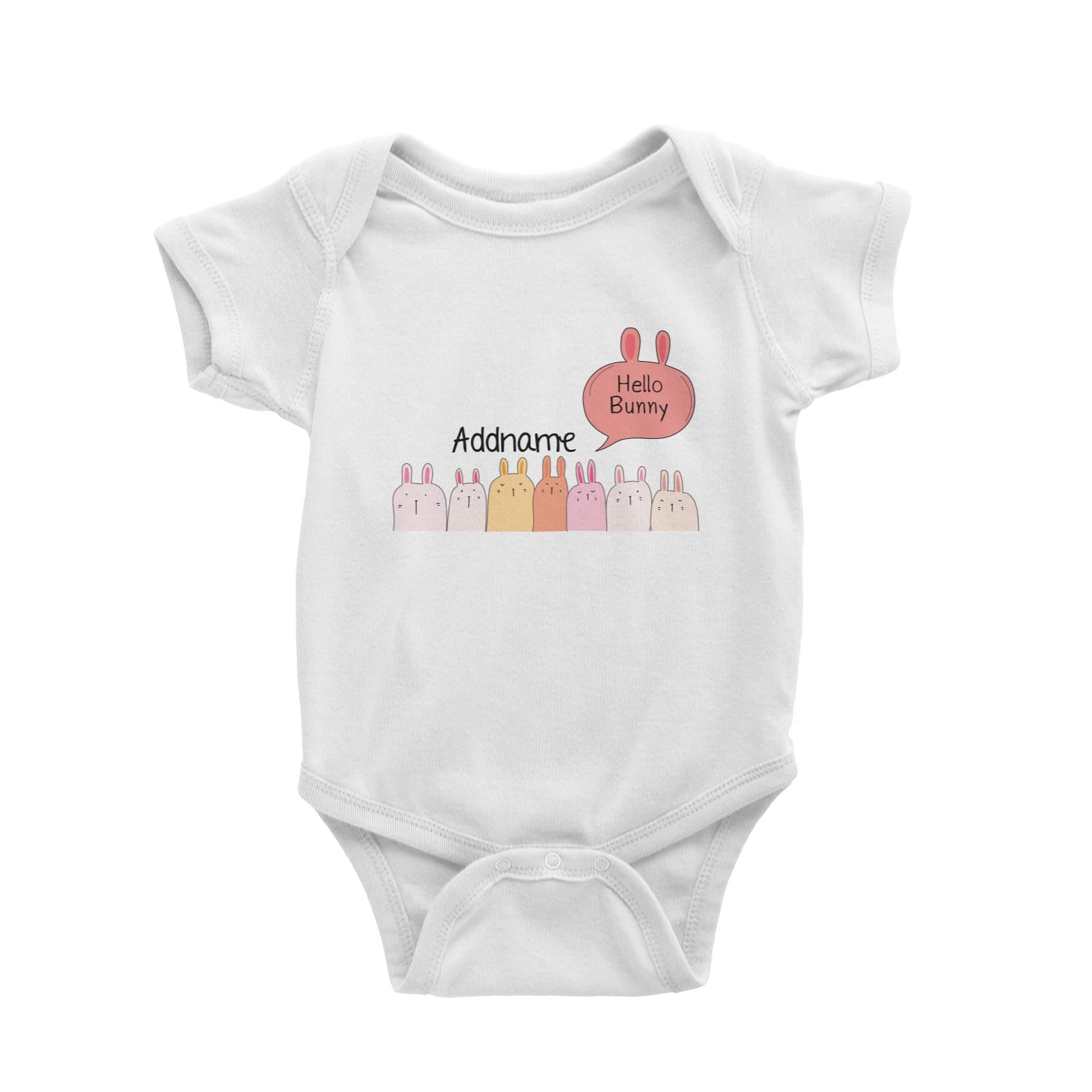 Cute Animals And Friends Series Hello Bunny Group Addname Baby Romper