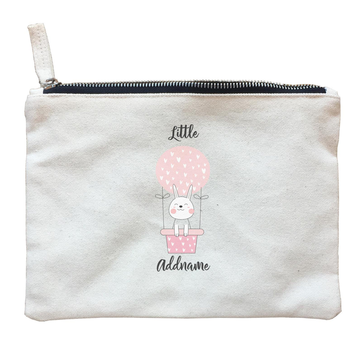Cute Air Balloon with Rabbit Addname Zipper Pouch