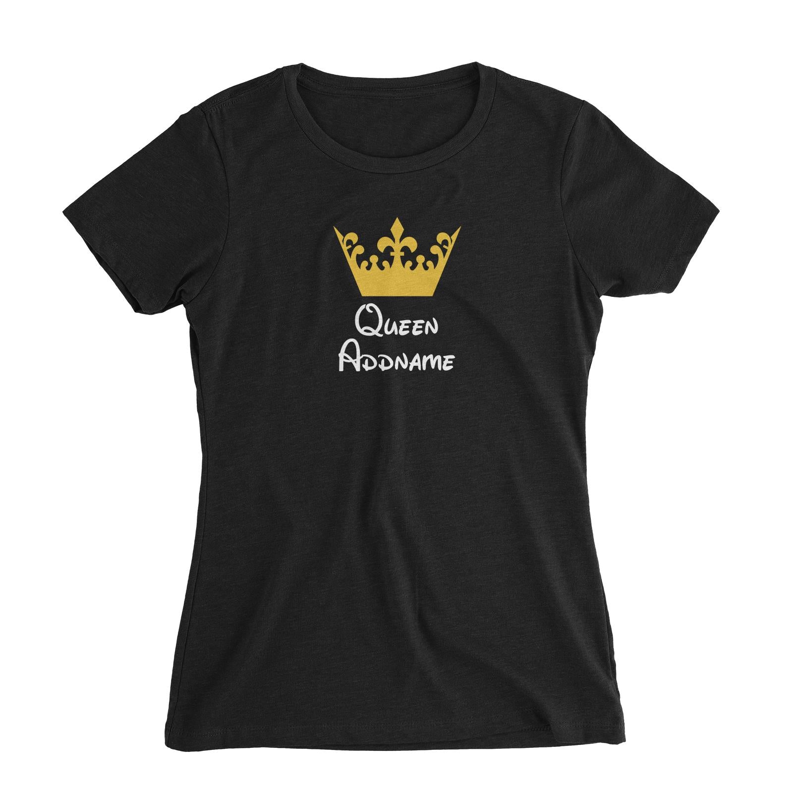 Royal Queen with Tiara Addname Women's Slim Fit T-Shirt