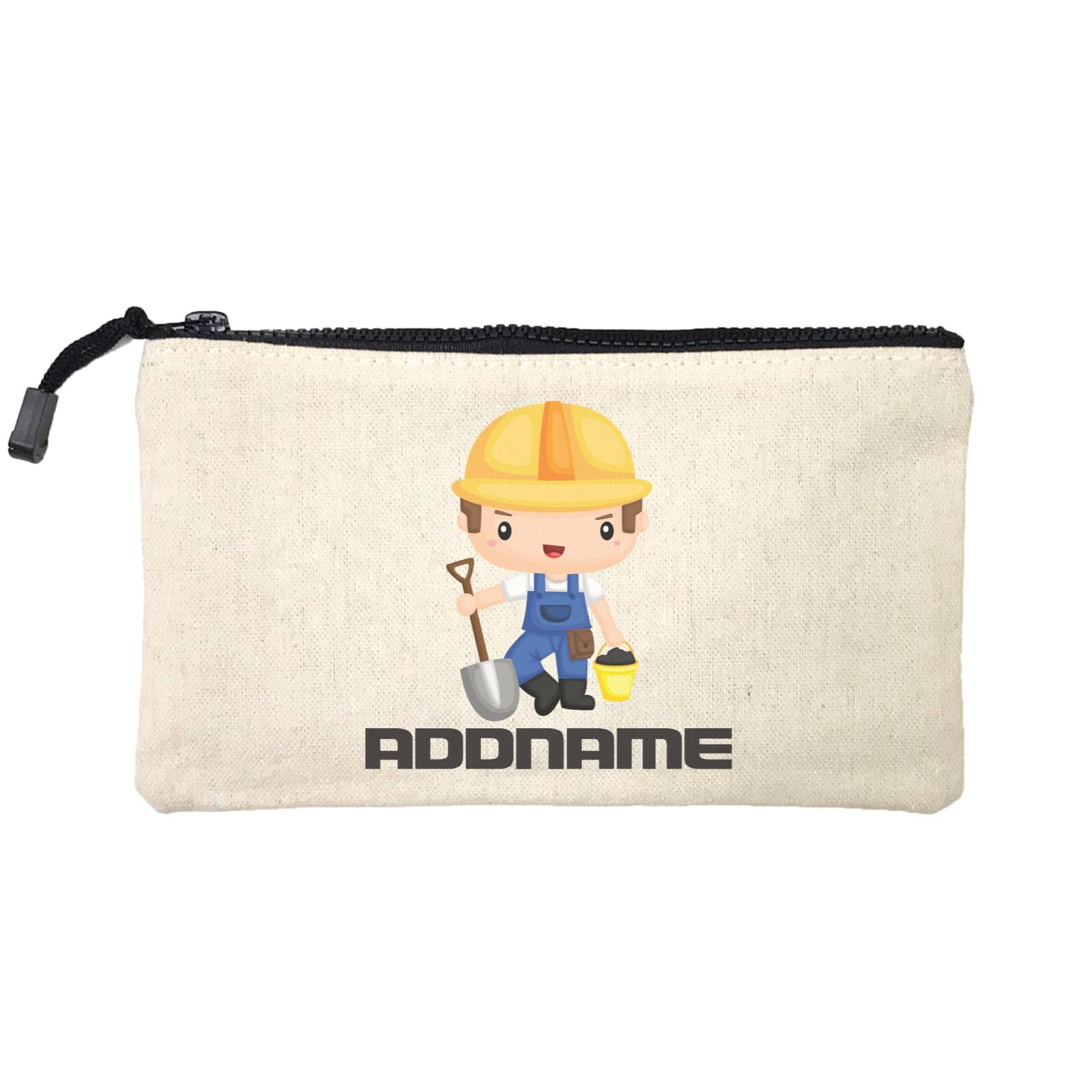 Birthday Construction Worker Boy In Work Addname Mini Accessories Stationery Pouch
