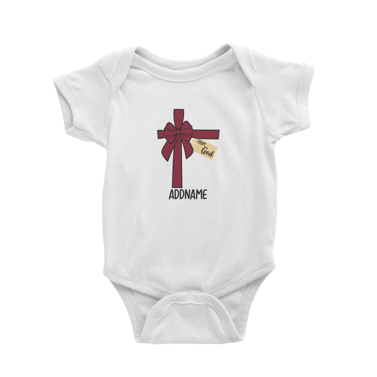 Xmas Gift Ribbon From God Baby Romper