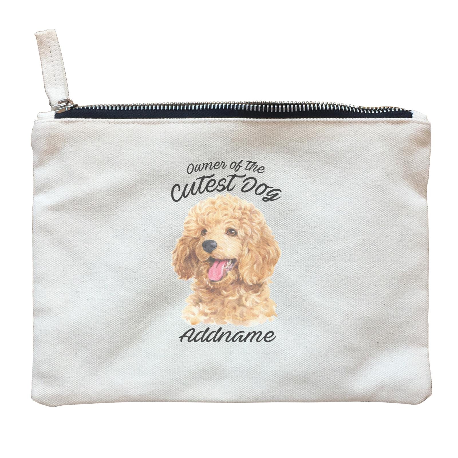 Watercolor Dog Owner Of The Cutest Dog Poodle Gold Addname Zipper Pouch
