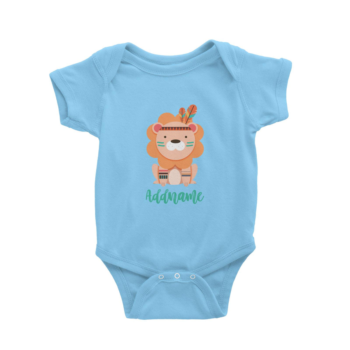 Animal Tribal Lion Addname Baby Romper