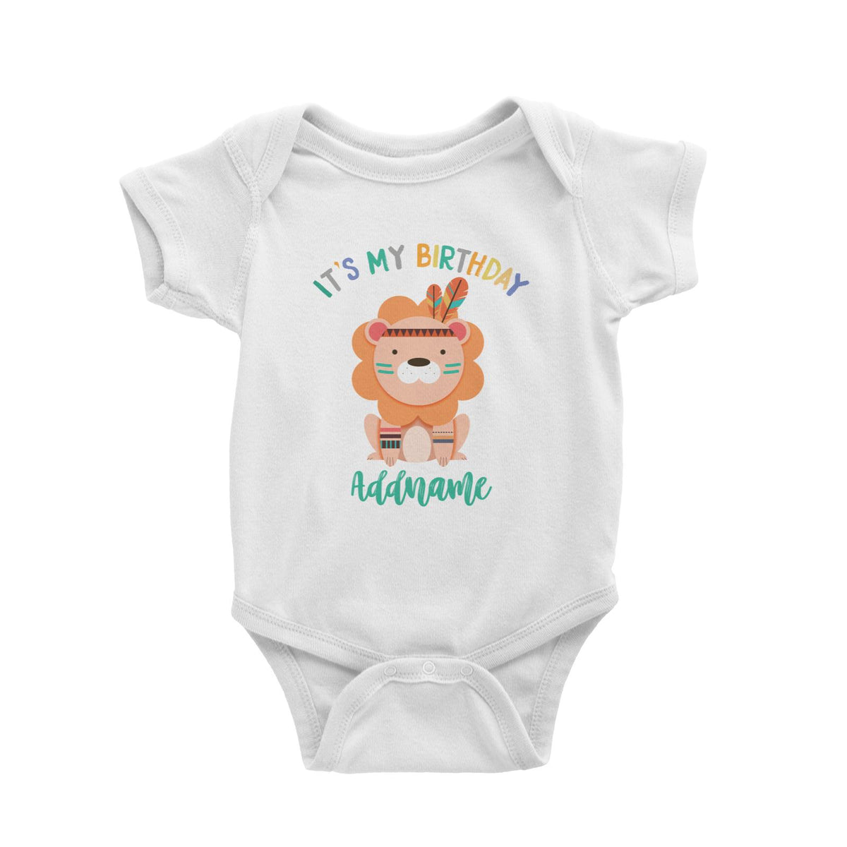 Animal Tribal Birthday Theme Lion Addname Baby Romper