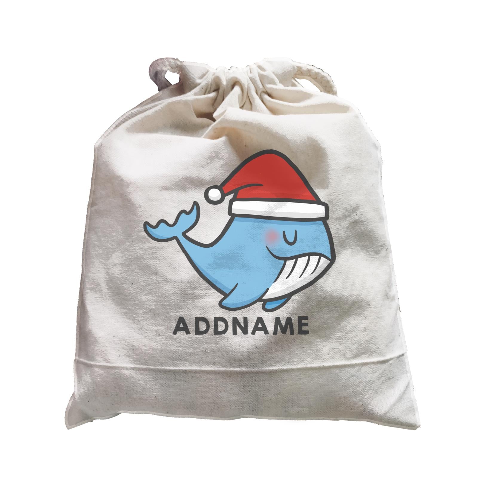 Xmas CuteWhale Christmas Hat Addname Accessories Satchel
