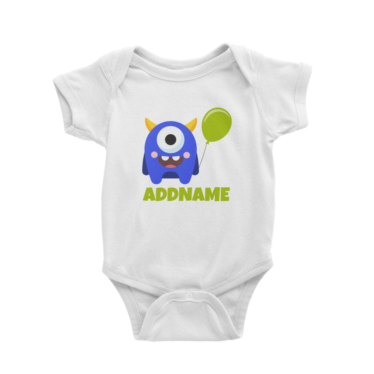 Blue Monster Birthday Theme Addname Baby Romper