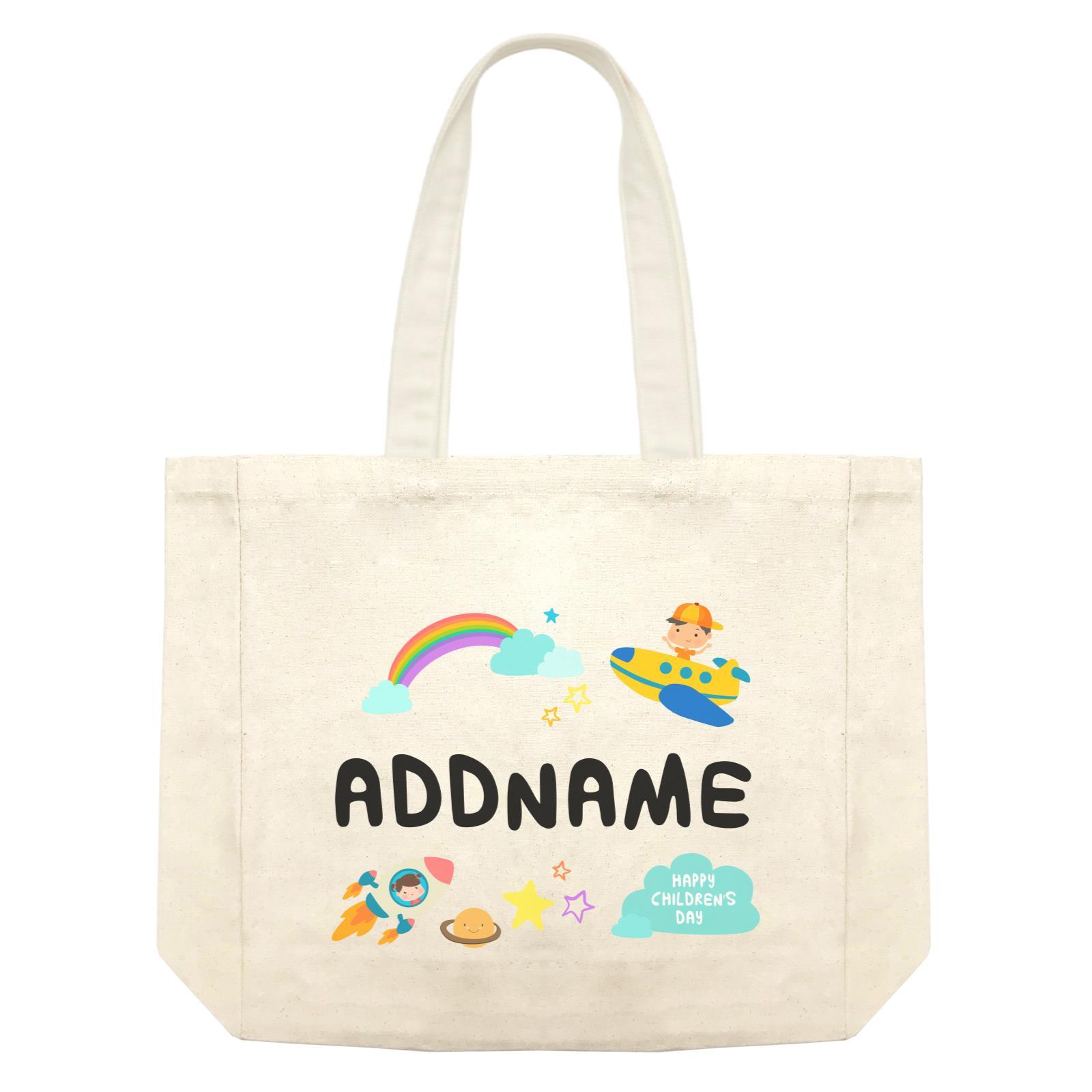 Children's Day Gift Series Adventure Boy Space Rainbow Addname Shopping Bag