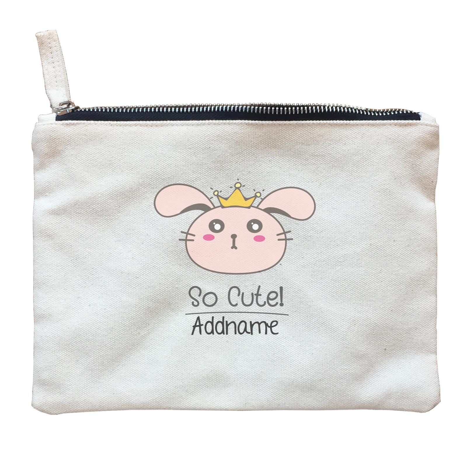Cute Animals And Friends Series Cute Bunny With Crown Addname Zipper Pouch