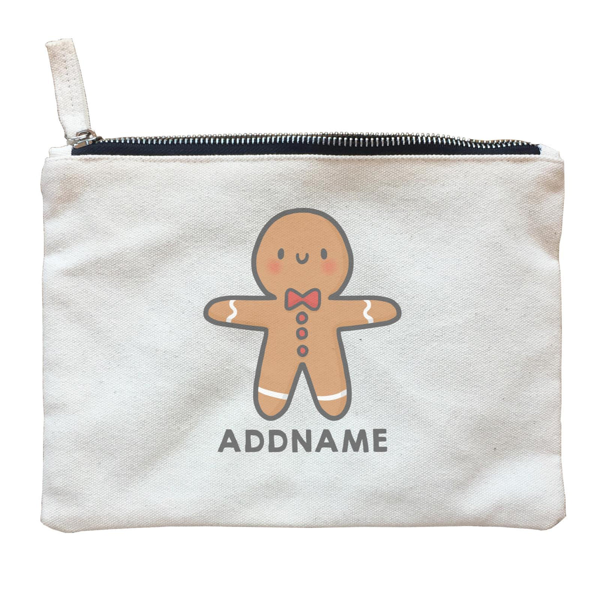 Xmas Cute Gingerbread Man Addname Zipper Pouch