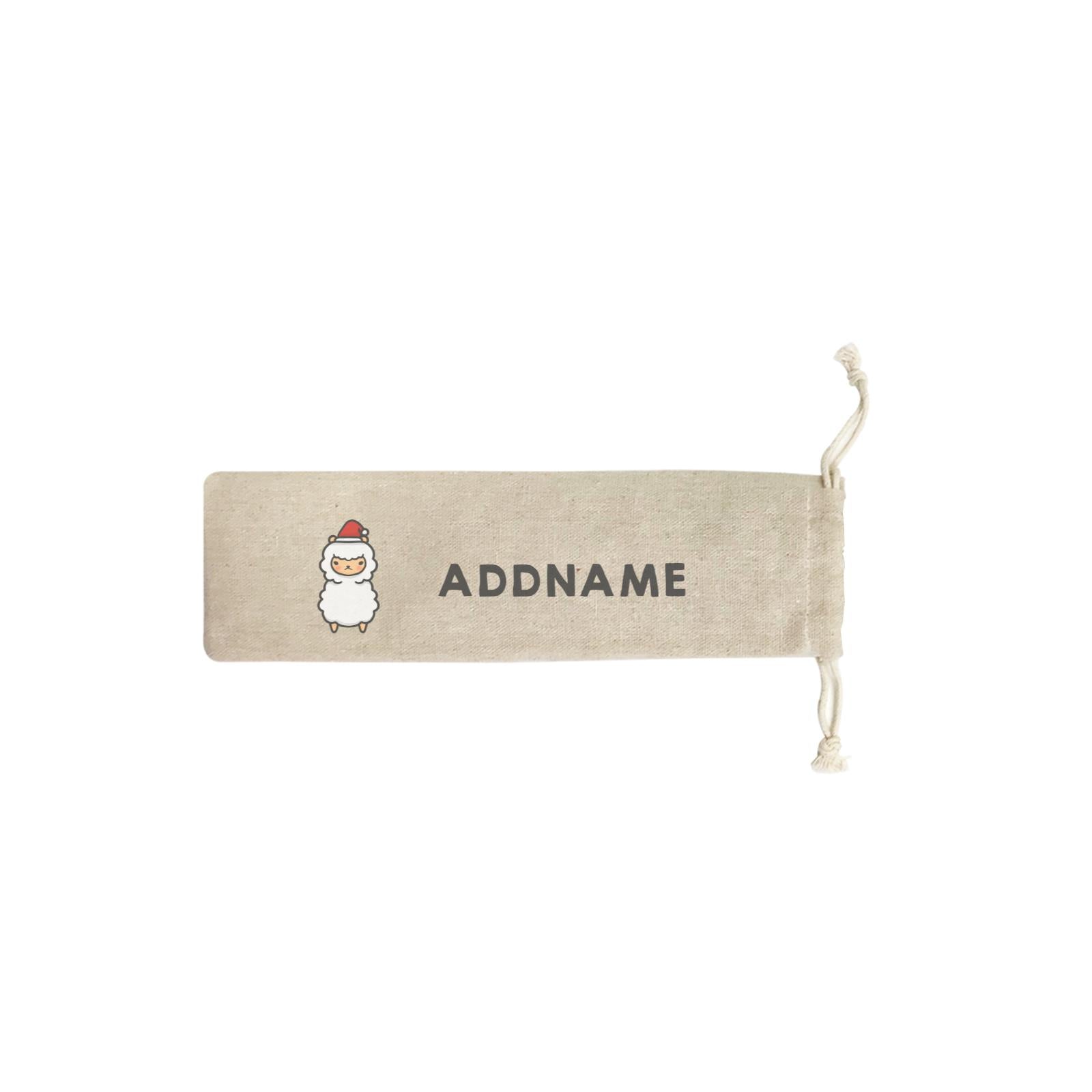 Xmas Cute Alpaca Addname SB Straw Pouch (No Straws included)