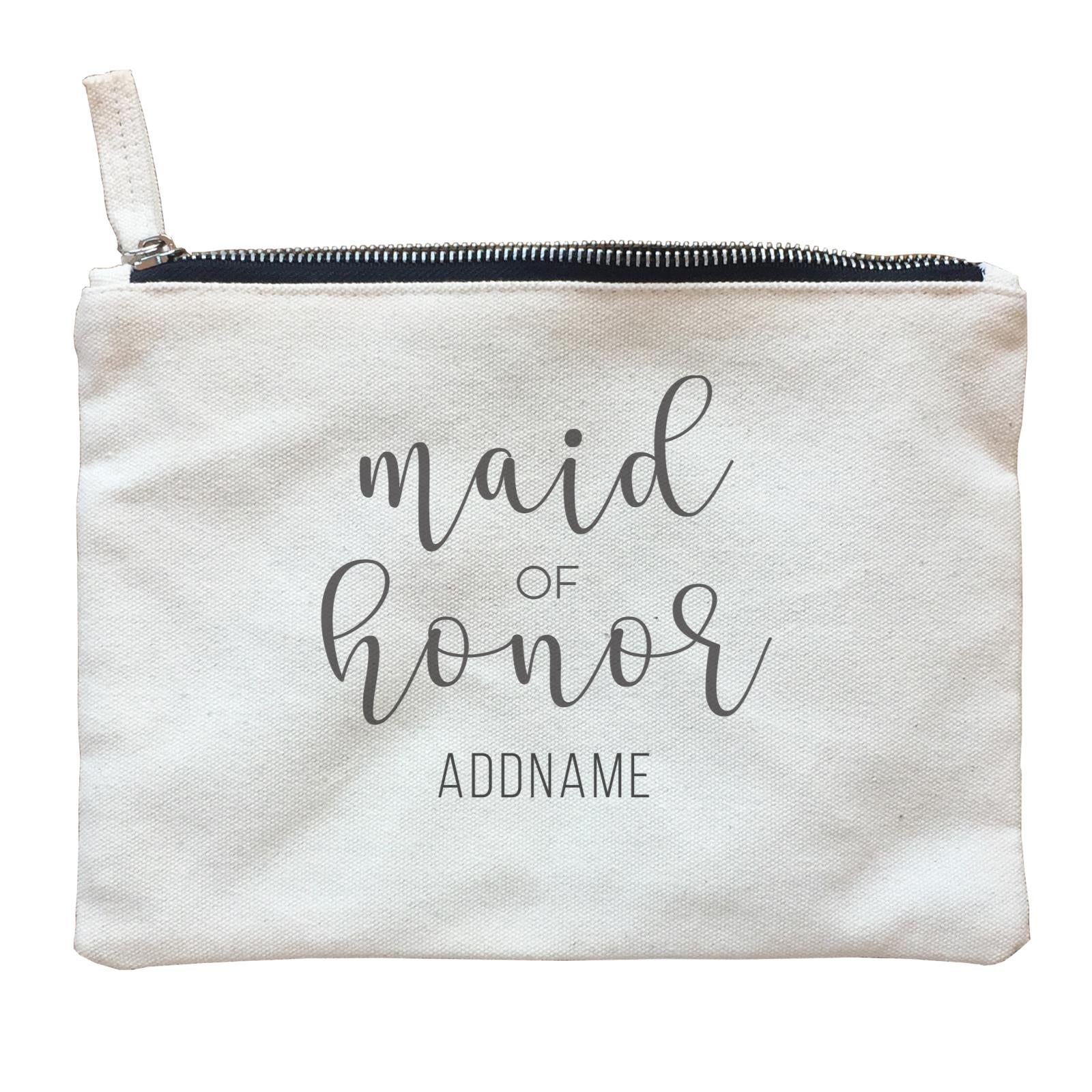 Bridesmaid Calligraphy Maid Of Honour Subtle Addname Zipper Pouch