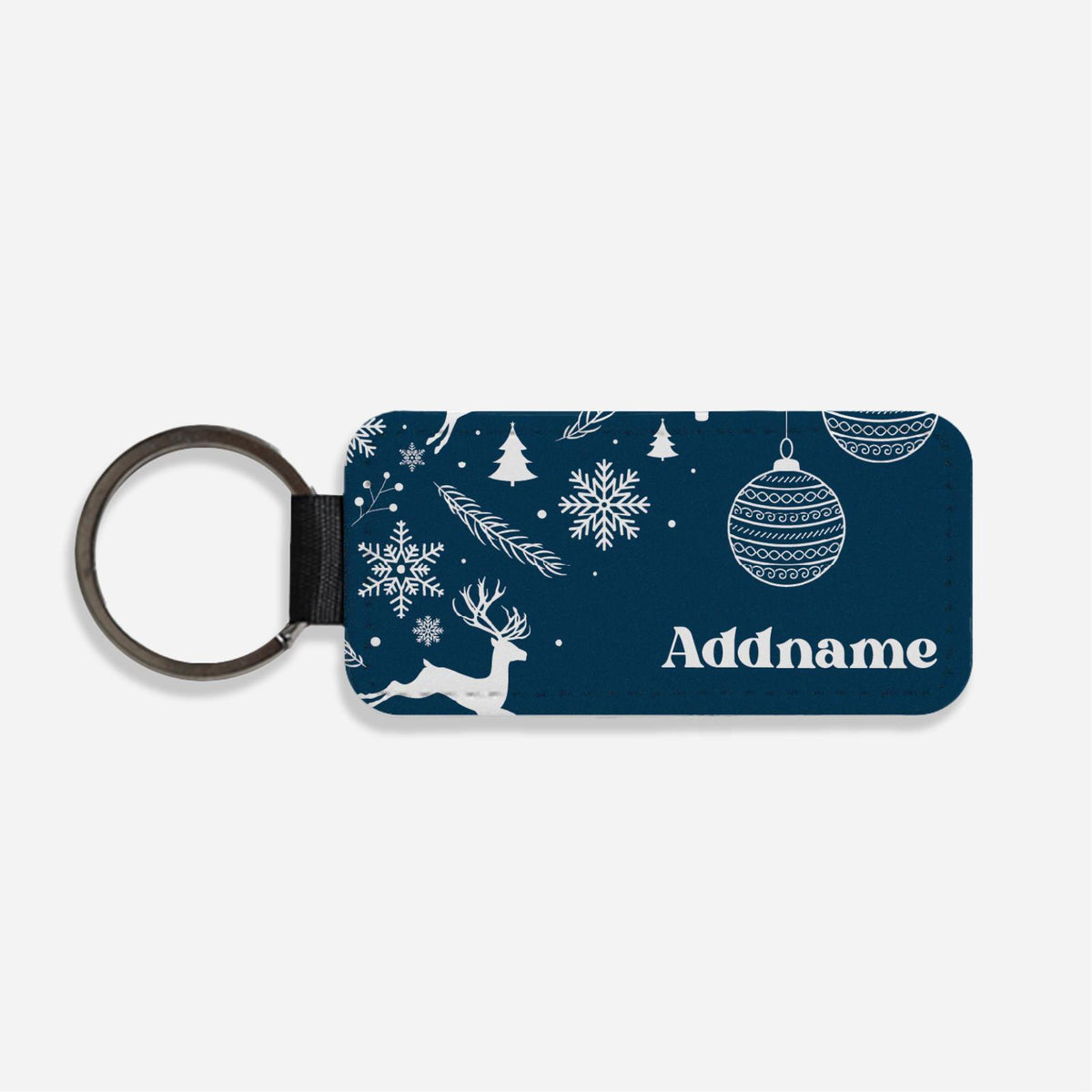 Christmas Series Classic Keychain - Blue Jubilant Reindeers
