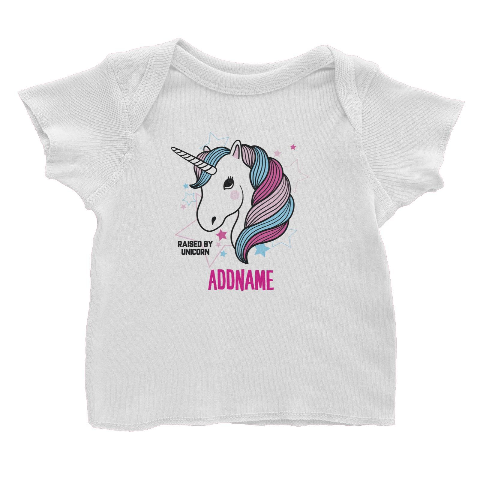 Cool Vibrant Series Raised By Unicorn Addname Baby T-Shirt
