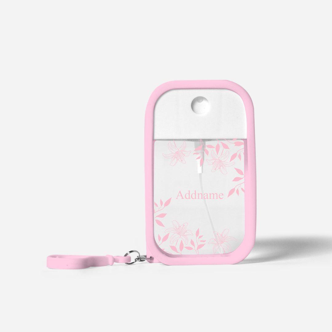 Refillable Hand Sanitizer with Personalisation - Lily Light Pink