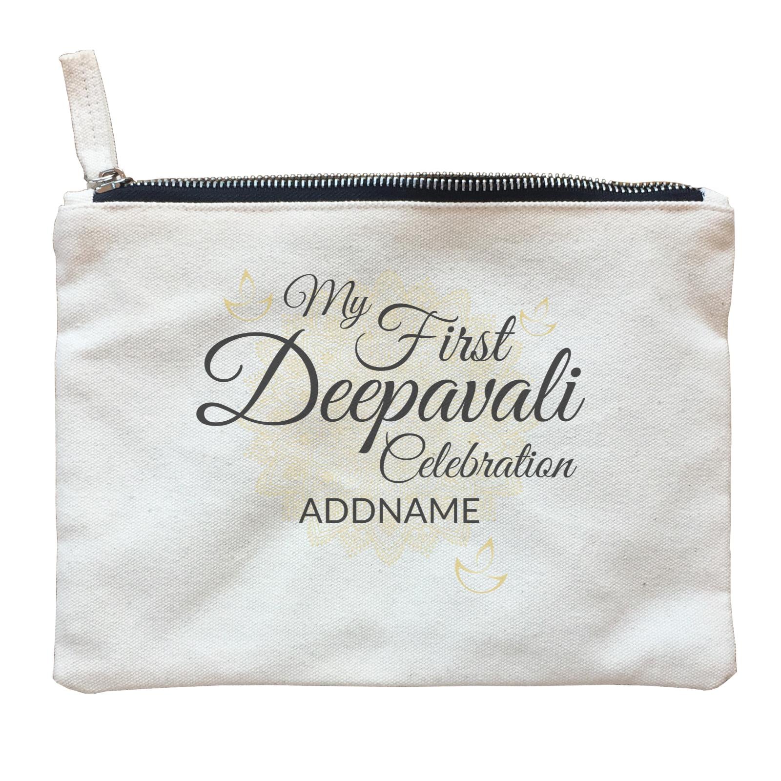 My First Deepavali Celebration with Mandala Addname Zipper Pouch