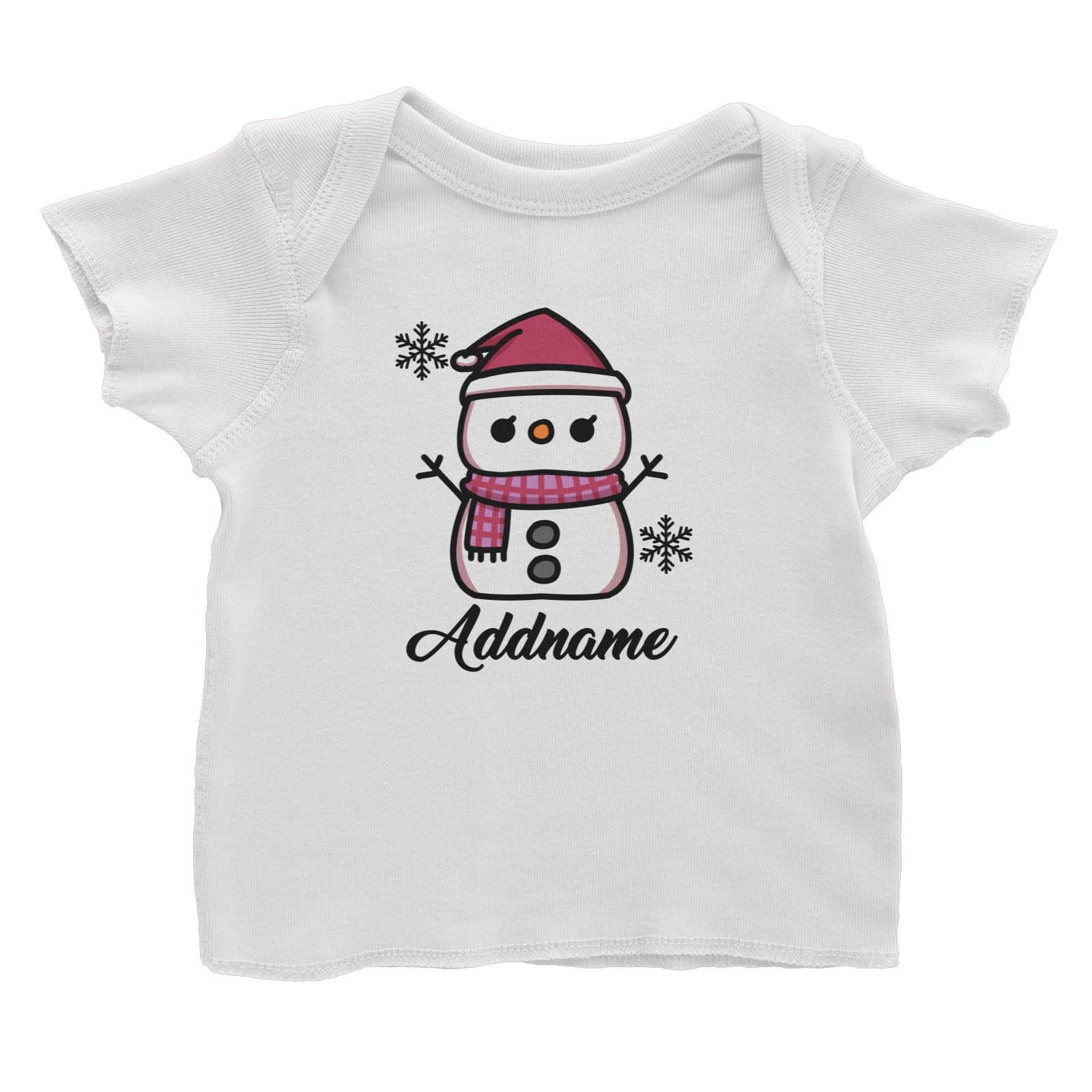 Xmas Little Girl Snowman Baby T-Shirt