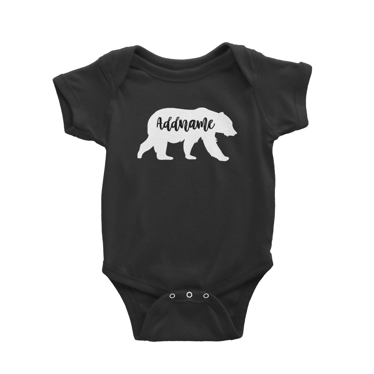 Cute Bear Silhouette Addname Baby Romper