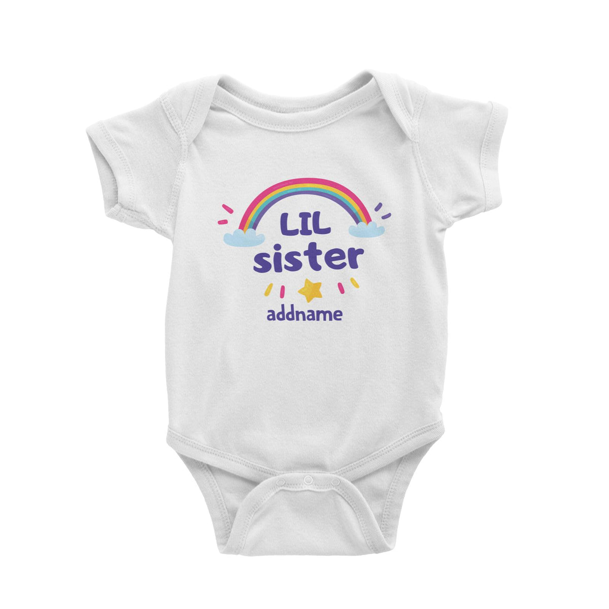 Cute Rainbow Little Sister Baby Romper