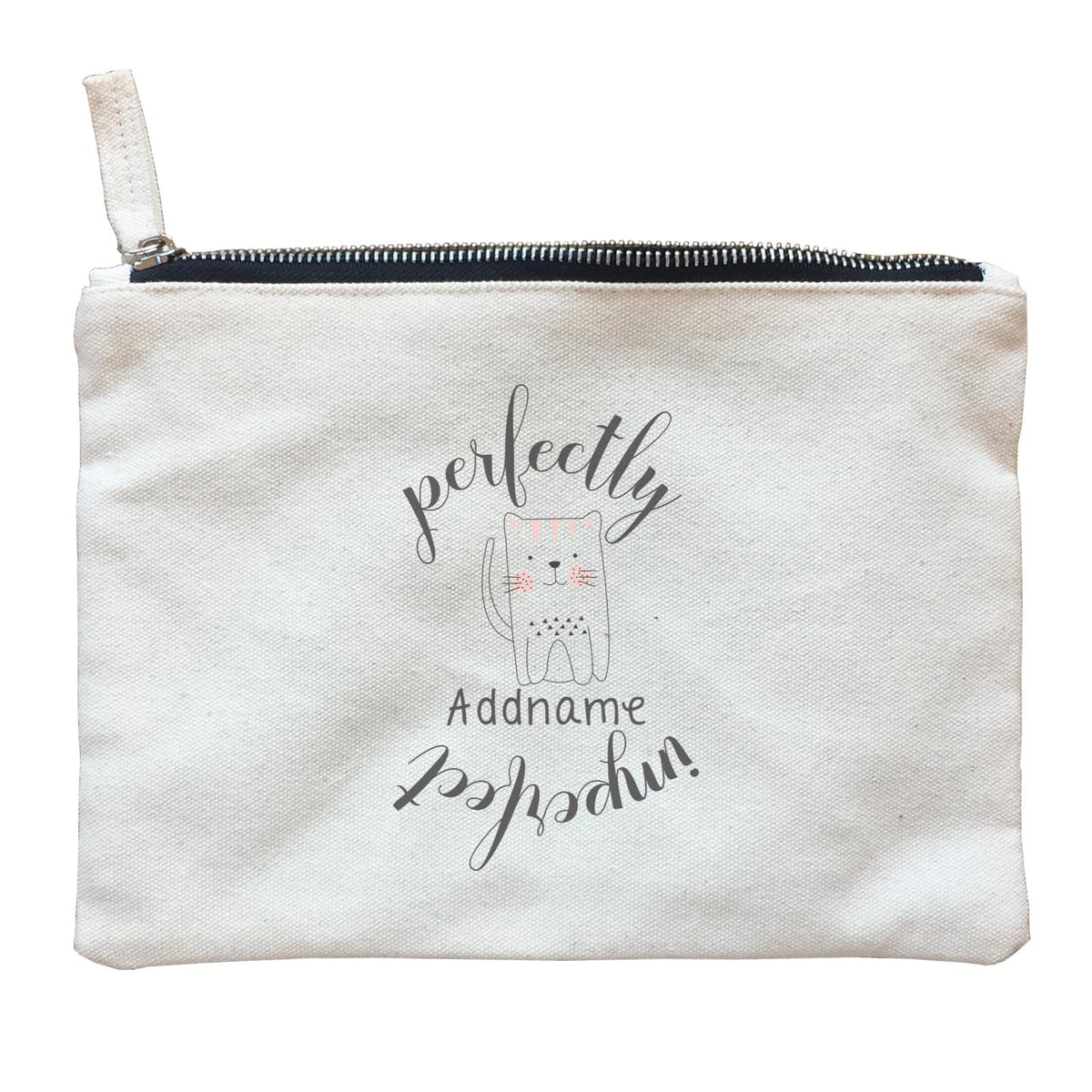 Cute Animals and Friends Series 2 Cat Perfectly Imperfect Addname Zipper Pouch
