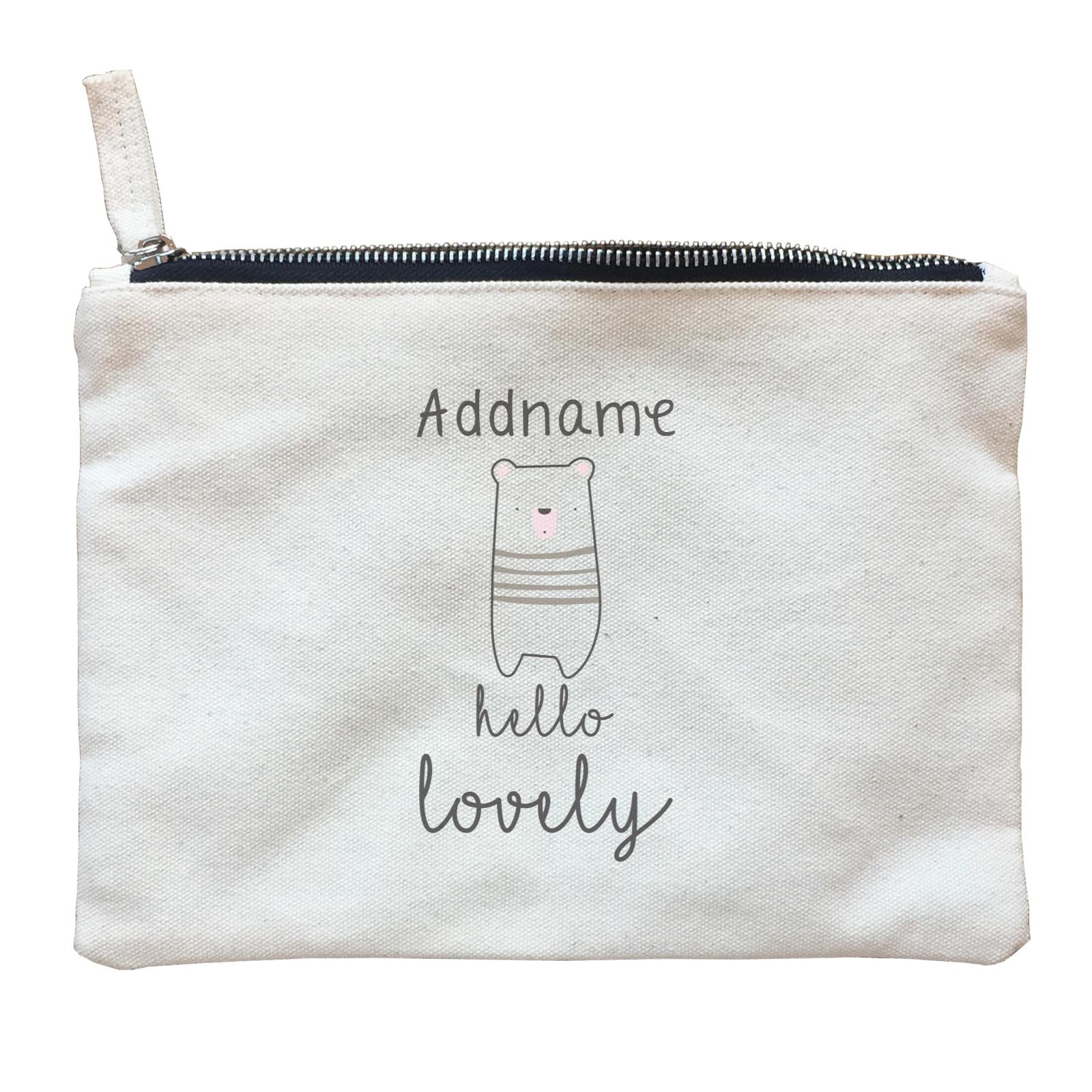 Cute Animals and Friends Series 2 Bear Addname Hello Lovely Zipper Pouch