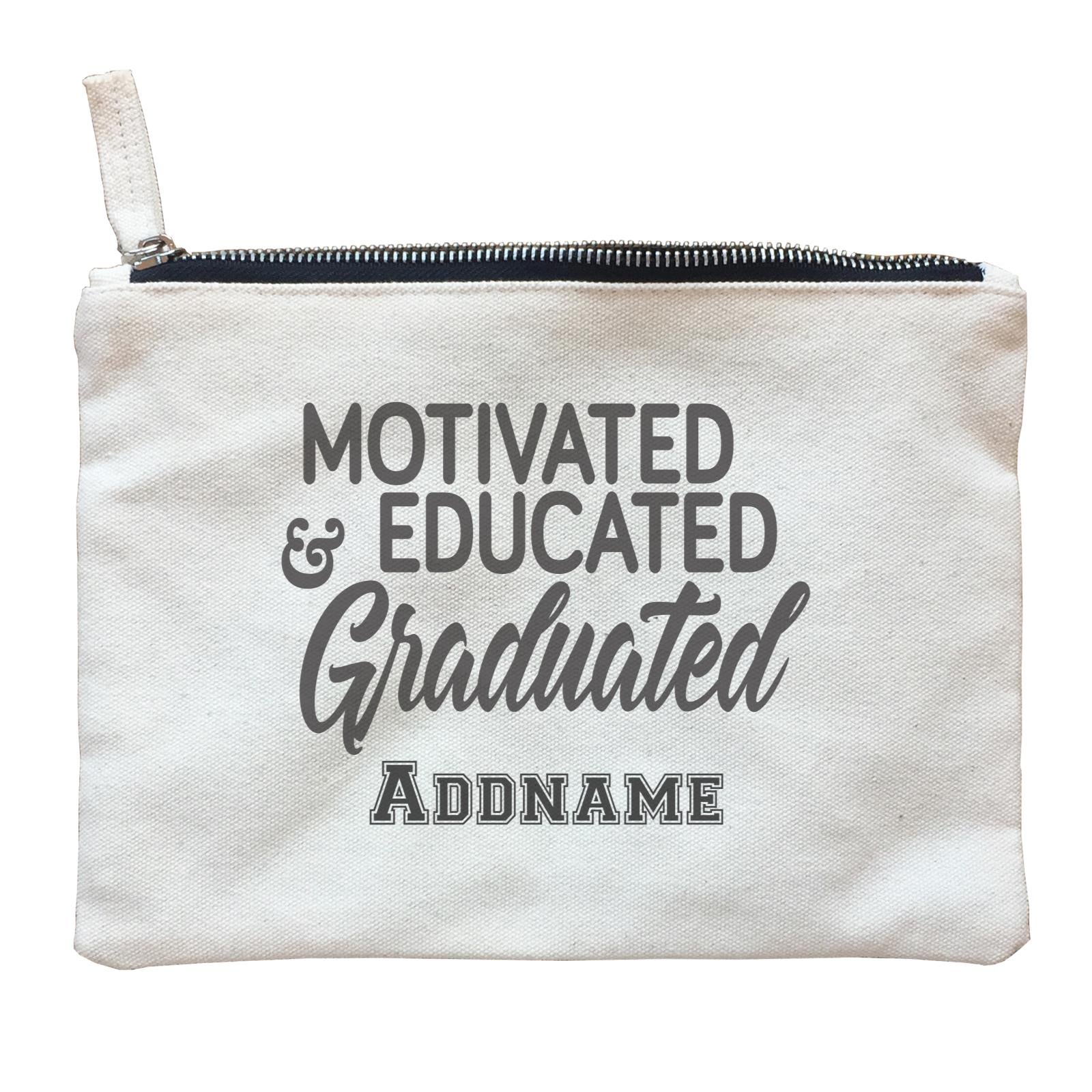 Graduation Series Motivated, Educated, Graduated Zipper Pouch
