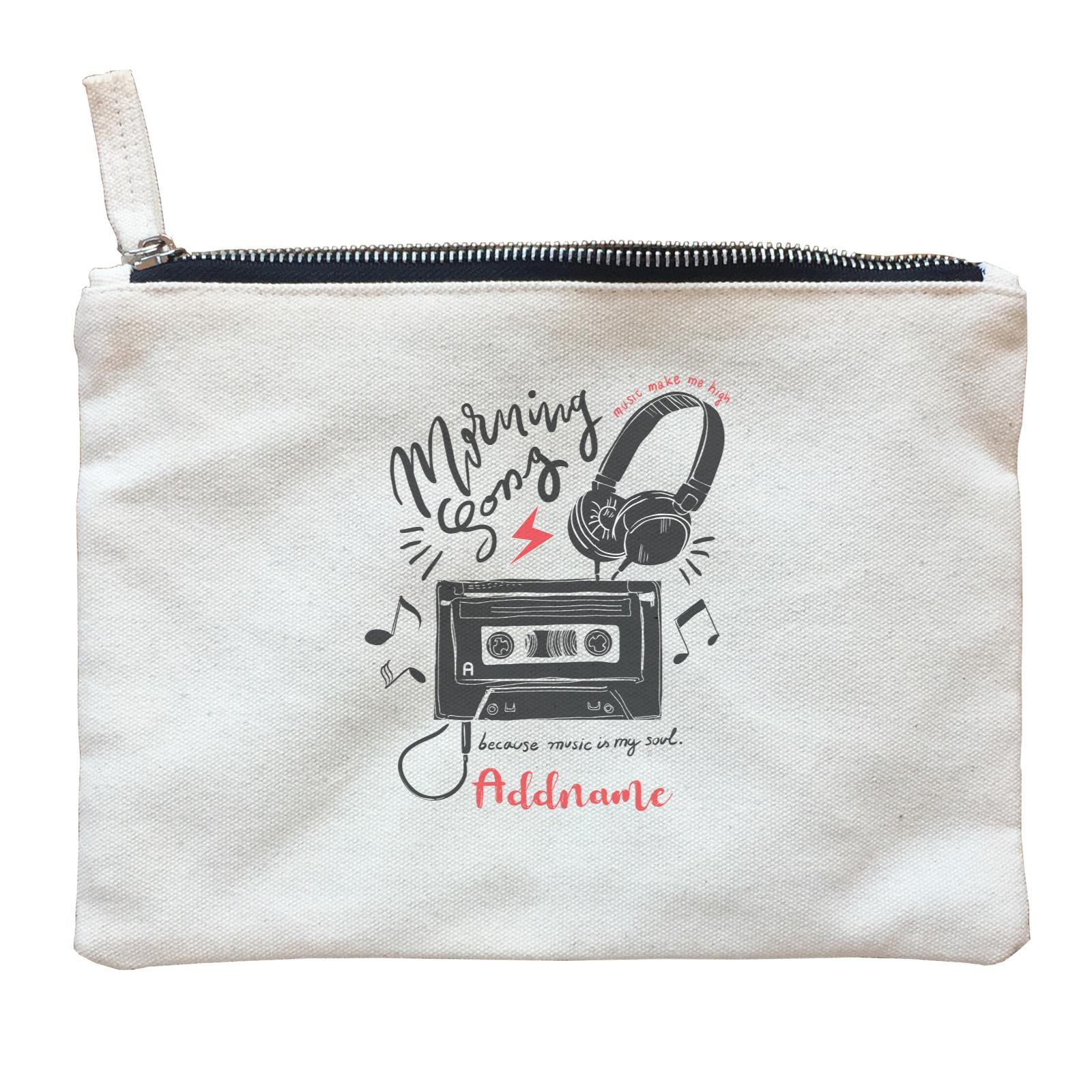 Vintage Gadgets Morning Songs Because Music My Souls Cassette Headphones With Addname Zipper Pouch
