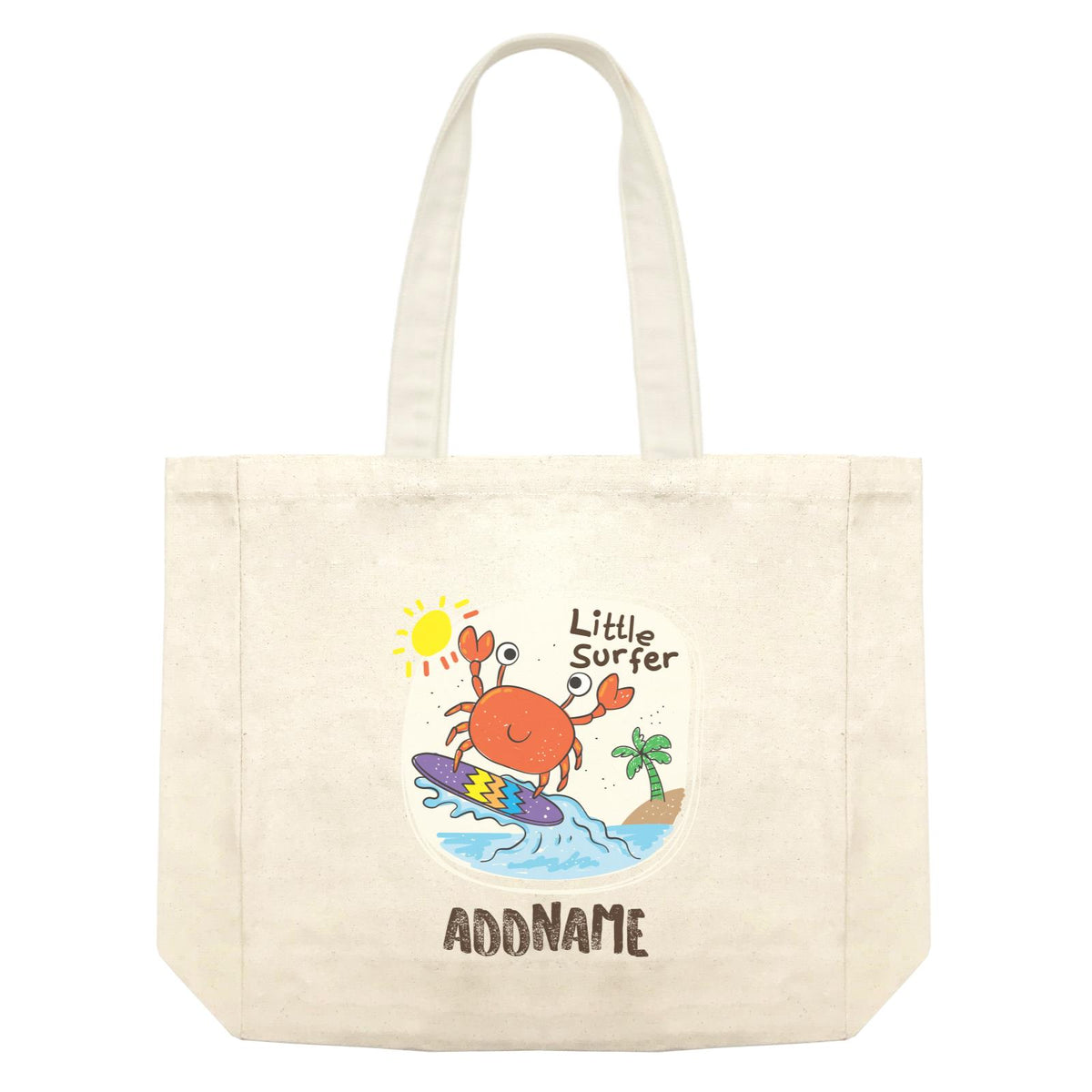 Cool Cute Sea Animals Little Surfer Addname Shopping Bag