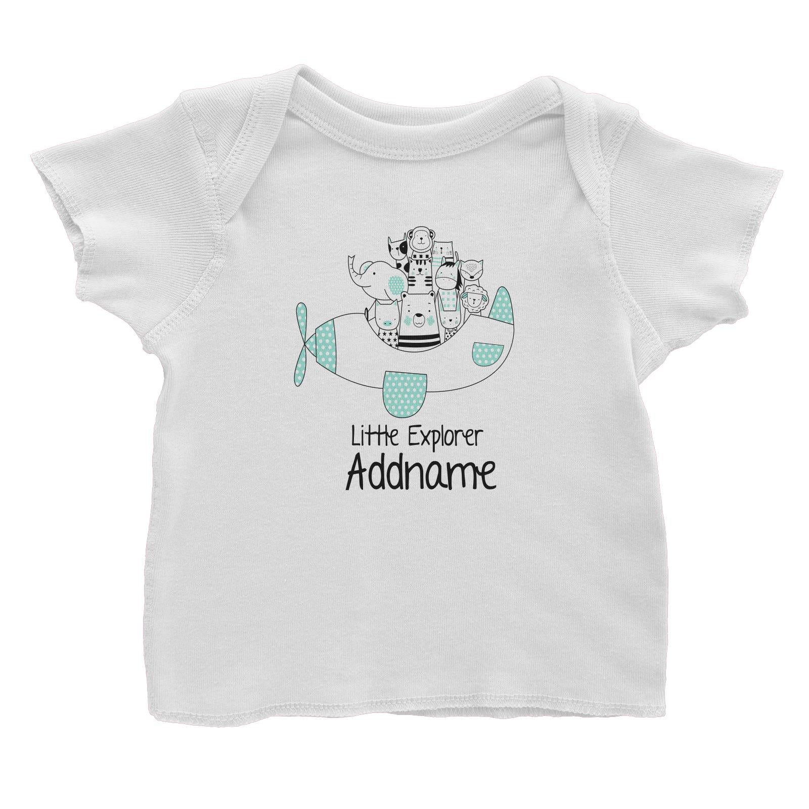 Cute Animals And Friends Series Animal Group Little Explorer Addname Baby T-Shirt