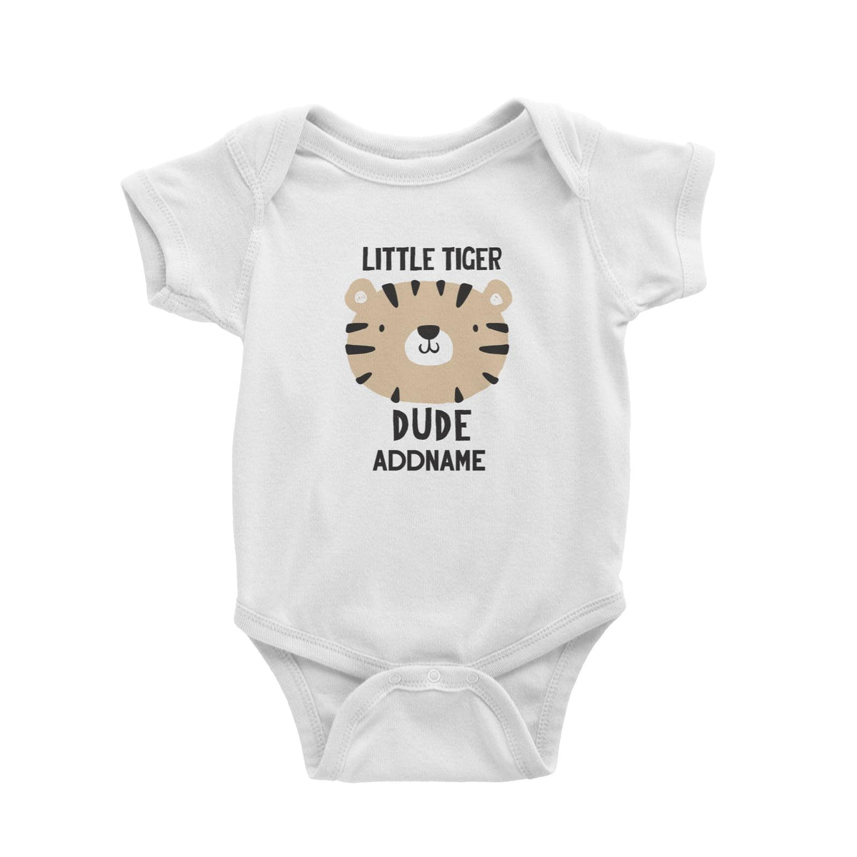 Little Tiger Dude Addname White Baby Romper