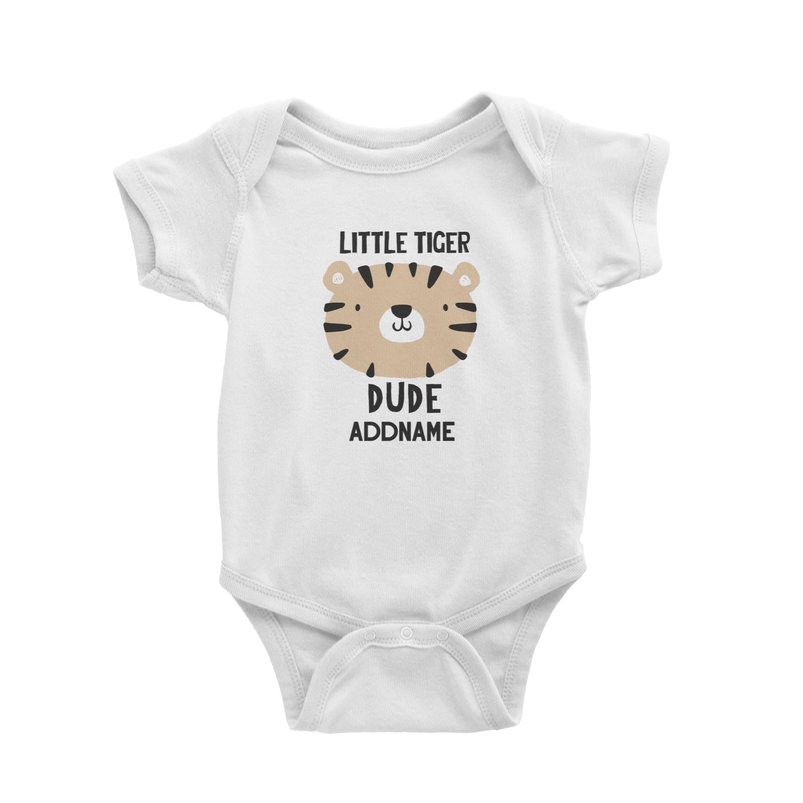 Little Tiger Dude Addname White Baby Romper